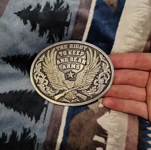 Silver Eagle Emblem Belt Buckle